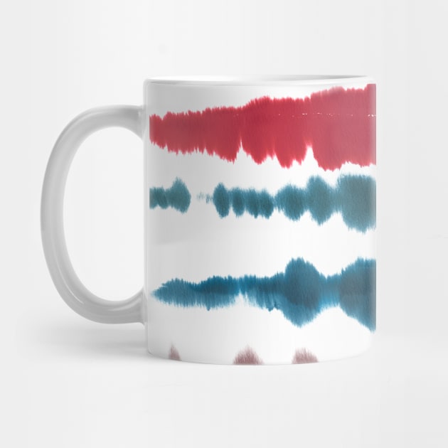 Soft Nautical Lines Blue Red by ninoladesign